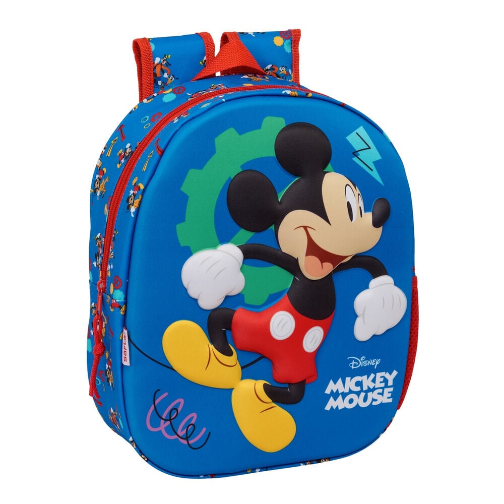 Mochila 3D azul de Mickey Mouse Disney con bolsillo lateral