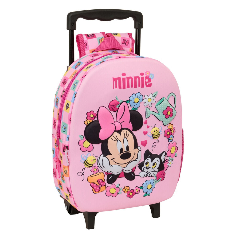 Trolley rosa 3D de Minnie Disney con asa extensible