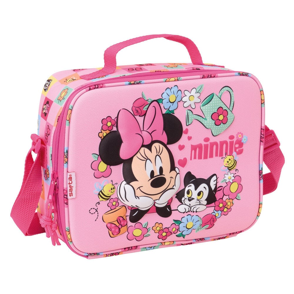 Bolsa portameriendas térmica rosa de Minnie Disney con diseño 3D