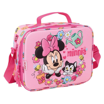Bolsa portameriendas térmica rosa de Minnie Disney con diseño 3D