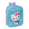 Mochila 3D azul turquesa de Hello Kitty con detalles rosas