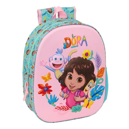 Mochila 3D rosa de Dora Exploradora con bolsillo lateral
