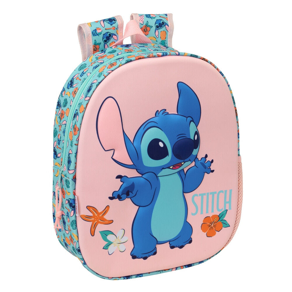 Mochila 3D rosa y turquesa de Stitch Disney