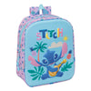 Mochila 3D de Stitch Disney azul y lila con diseño tropical