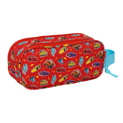 Portatodo doble 3D rojo de Disney Cars con dos compartimentos y asa lateral - 2