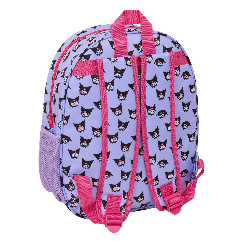 Mochila 3D rosa y lila de Kuromi Hello Kitty - 2