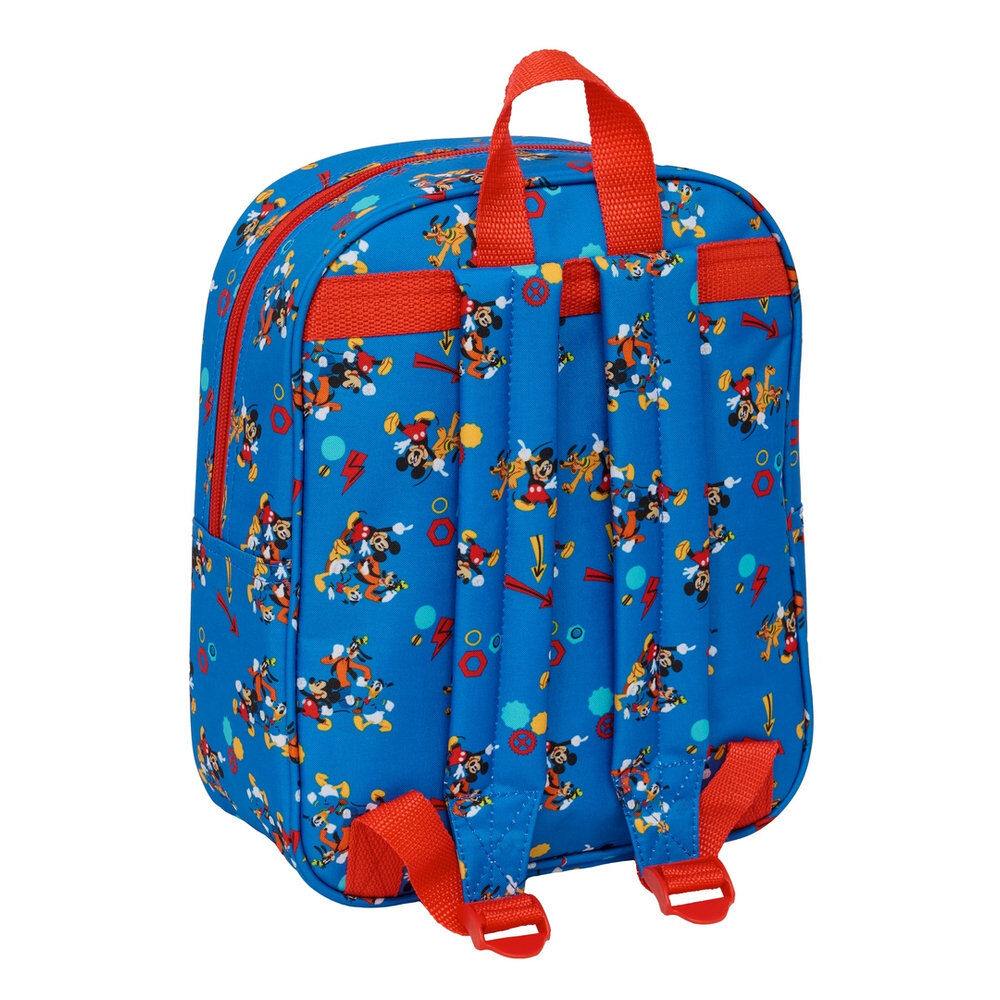 Mochila 3D azul de Mickey Mouse Disney con cremallera roja - 2