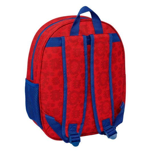 Mochila 3D Spider-Man Marvel azul y roja con bolsillo lateral - 2