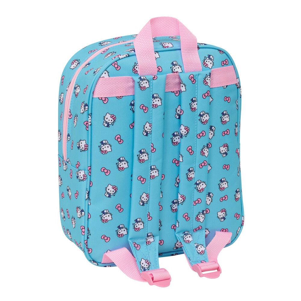 Mochila 3D azul turquesa de Hello Kitty con detalles rosas - 2