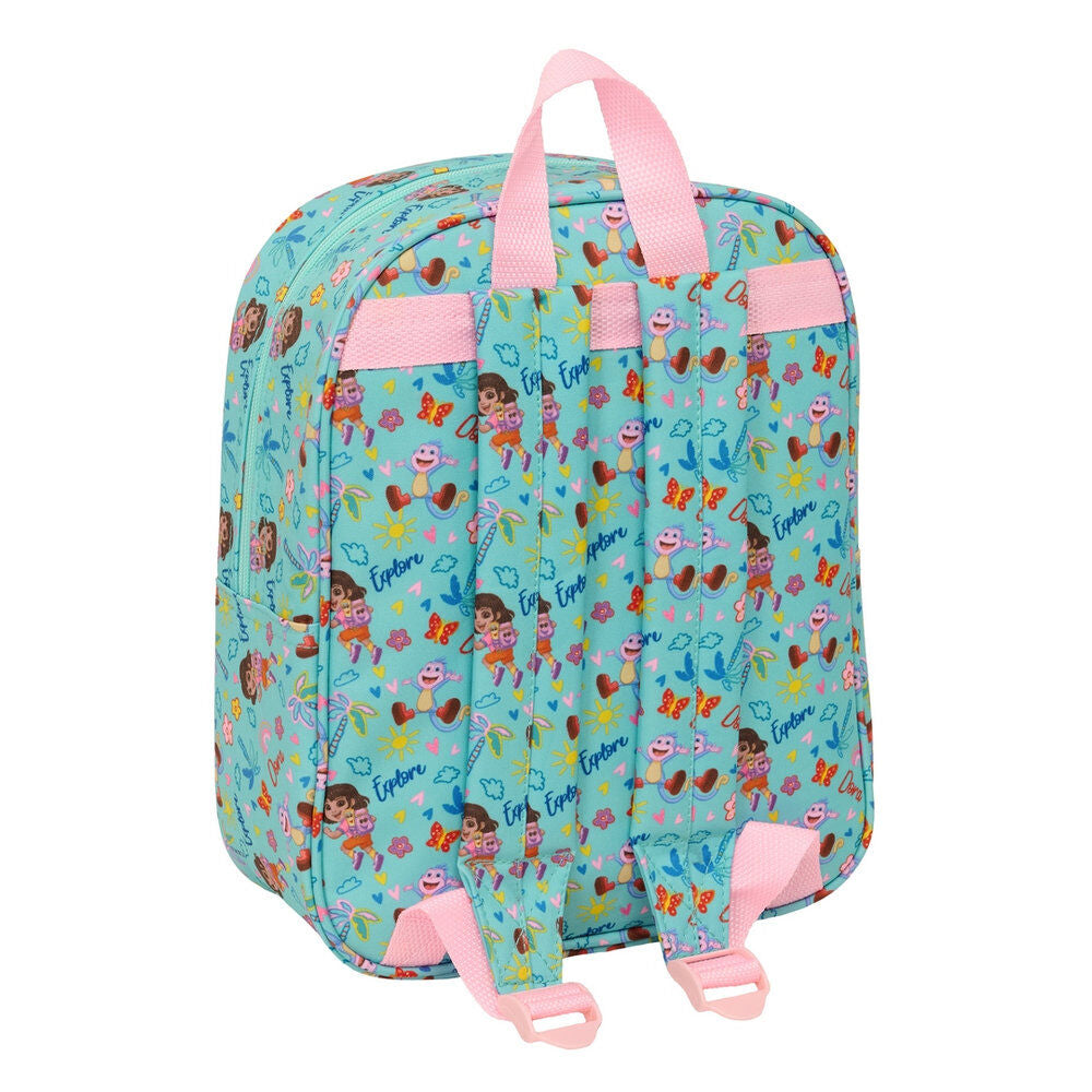 Mochila 3D turquesa y rosa de Dora Exploradora con Dora y Botas - 2
