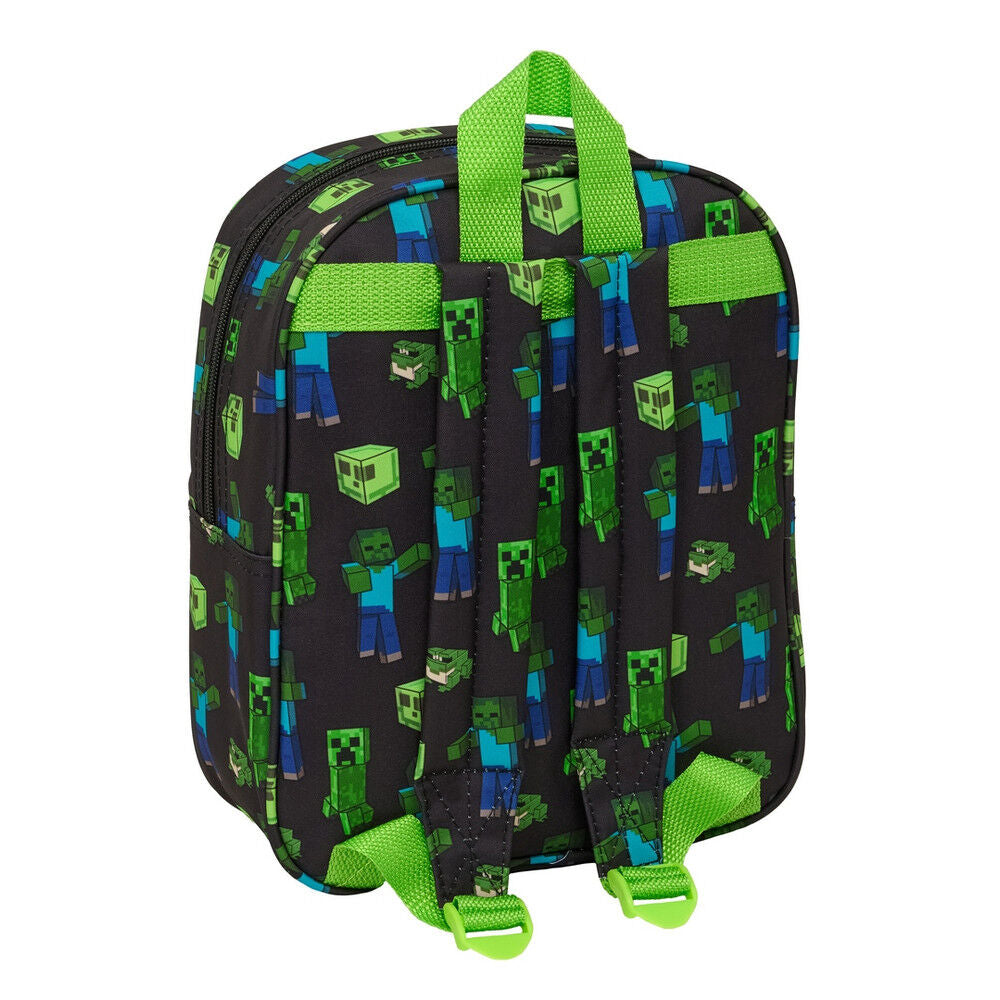Mochila 3D Minecraft verde con diseño de Creeper - 2