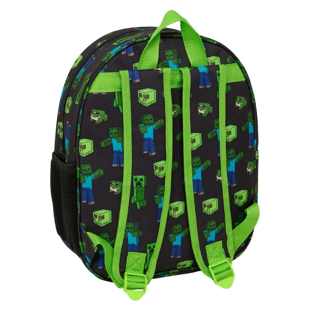 Mochila 3D verde de Minecraft con personajes Creeper - 2