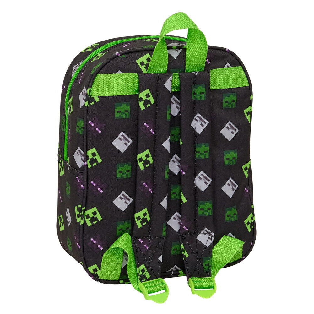Mochila 3D Minecraft verde con diseño Creeper - 2