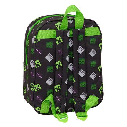 Mochila 3D Minecraft verde con diseño Creeper - 2