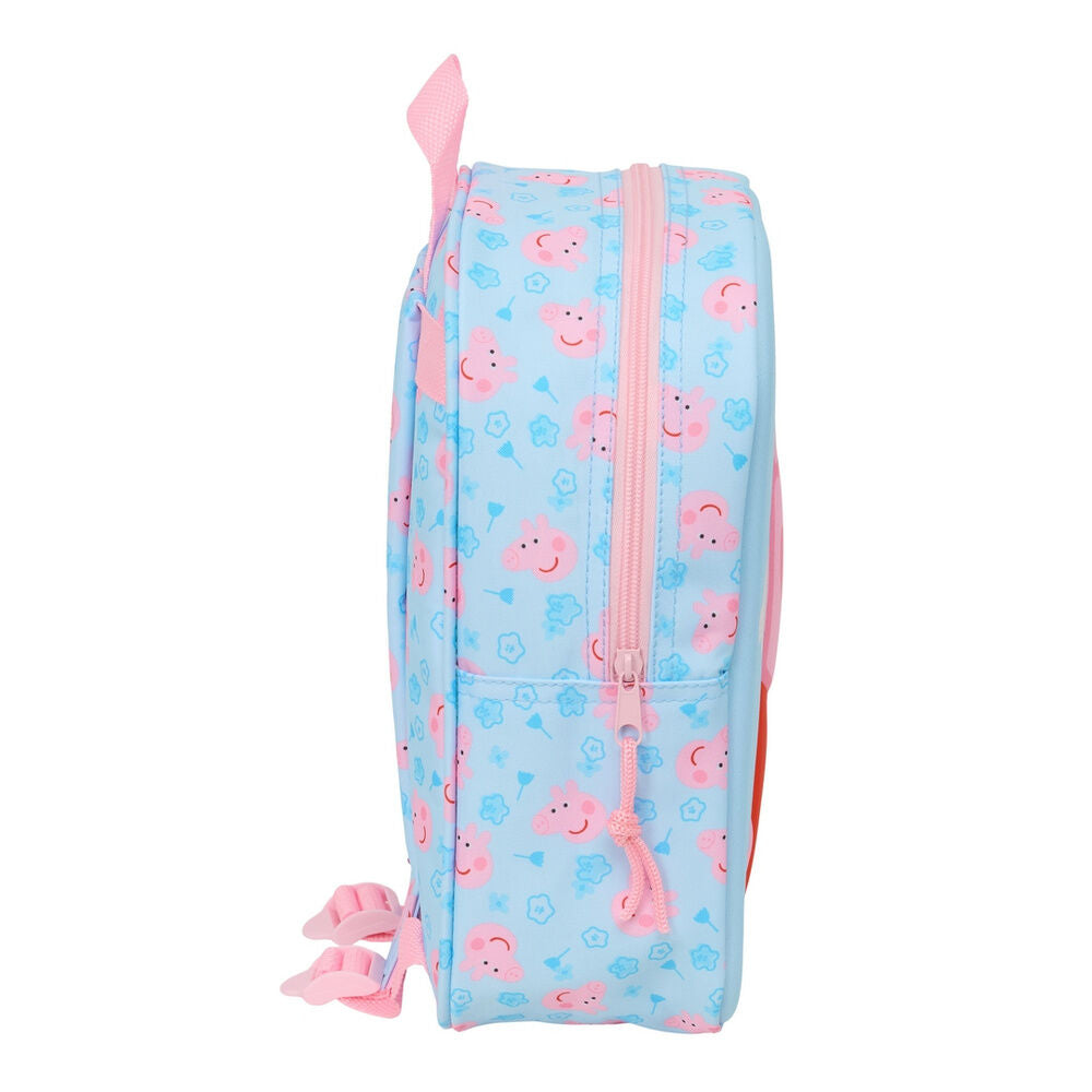 Mochila 3D azul y rosa de Peppa Pig con asa superior - 3