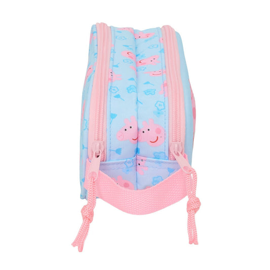 Portatodo doble 3D azul y rosa de Peppa Pig con dos compartimentos - 3