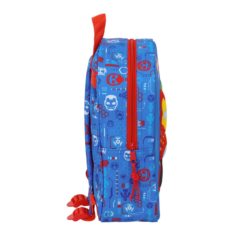 Mochila 3D azul de Iron Man Marvel con asa superior - 3
