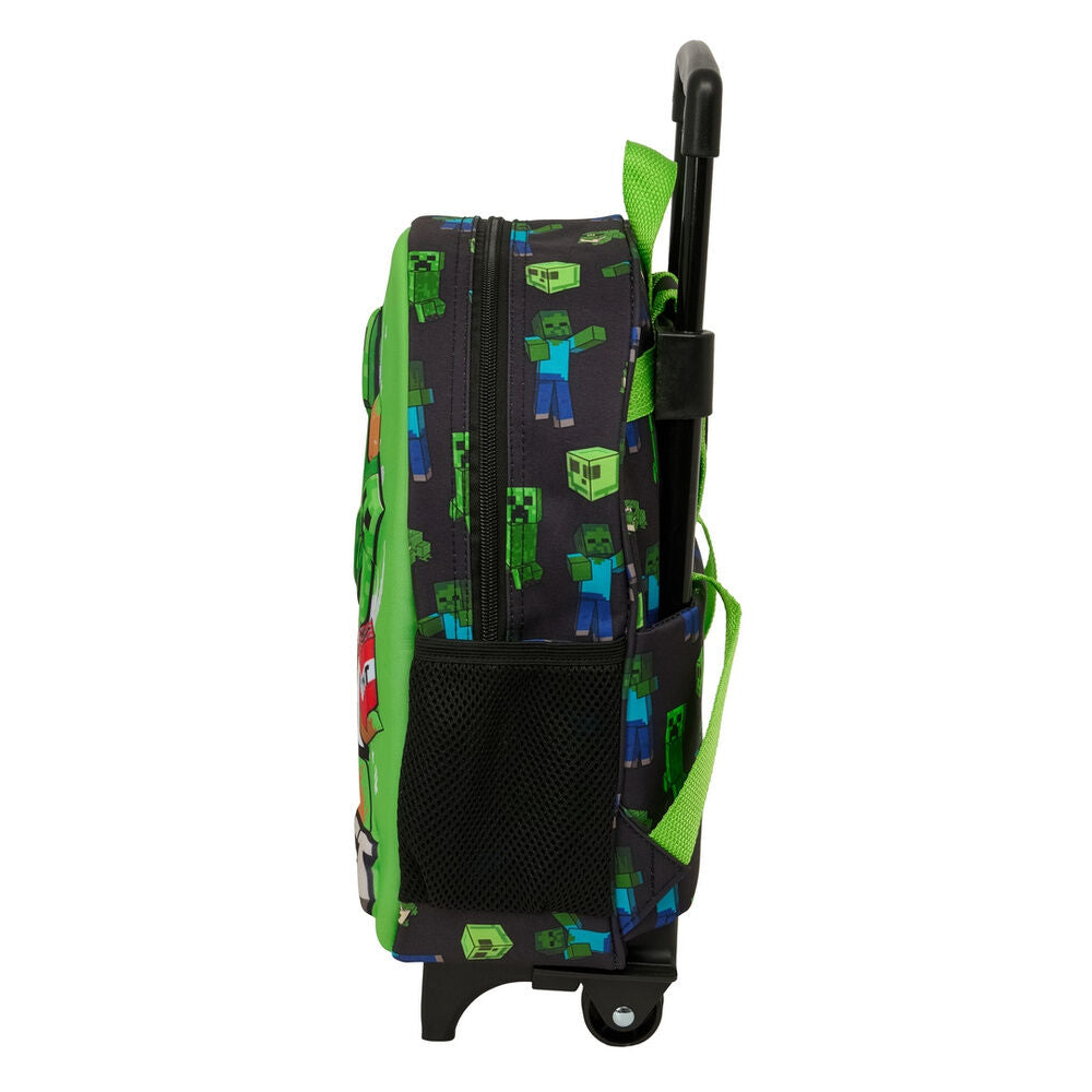 Trolley 3D Minecraft verde y negro con Creepers - 3