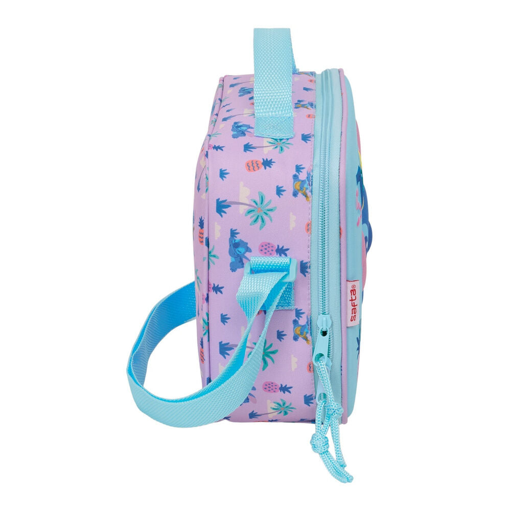 Bolsa portameriendas térmica 3D de Stitch Disney azul y rosa - 3