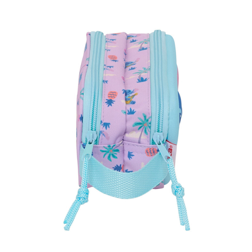 Portatodo doble 3D de Stitch Disney en azul y lila - 3