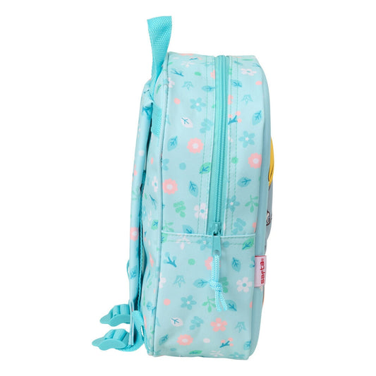 Mochila 3D azul turquesa de Dumbo Disney con flores - 3