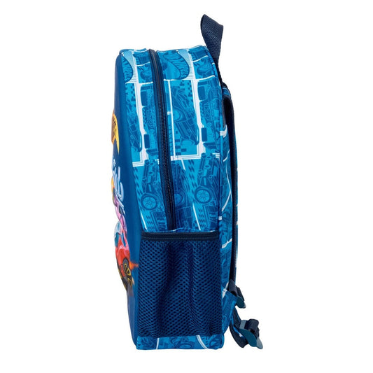 Mochila 3D azul Hot Wheels Speed Club con coches de carreras - 3