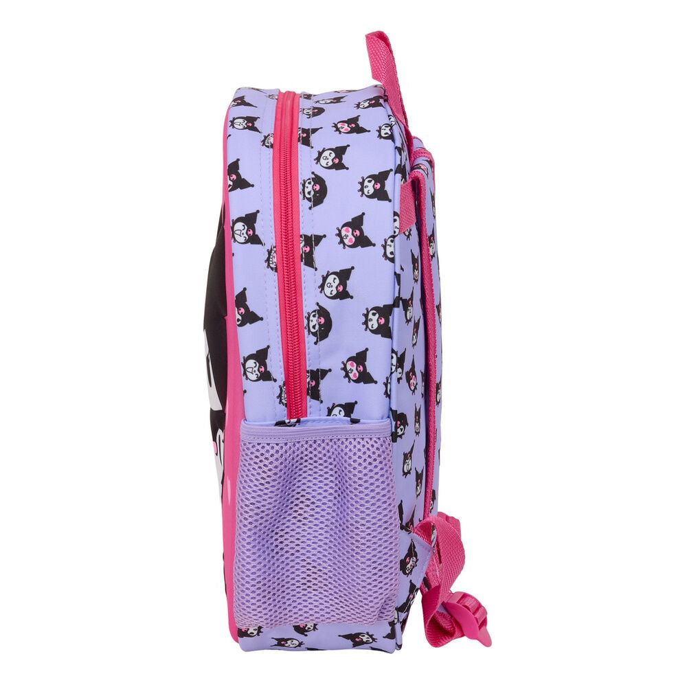 Mochila 3D rosa y lila de Kuromi Hello Kitty - 3