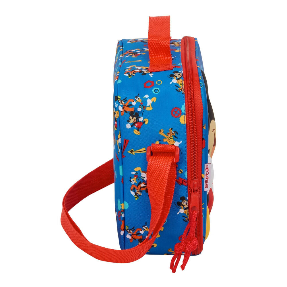 Bolsa portameriendas térmica 3D de Mickey Disney en azul y rojo - 3