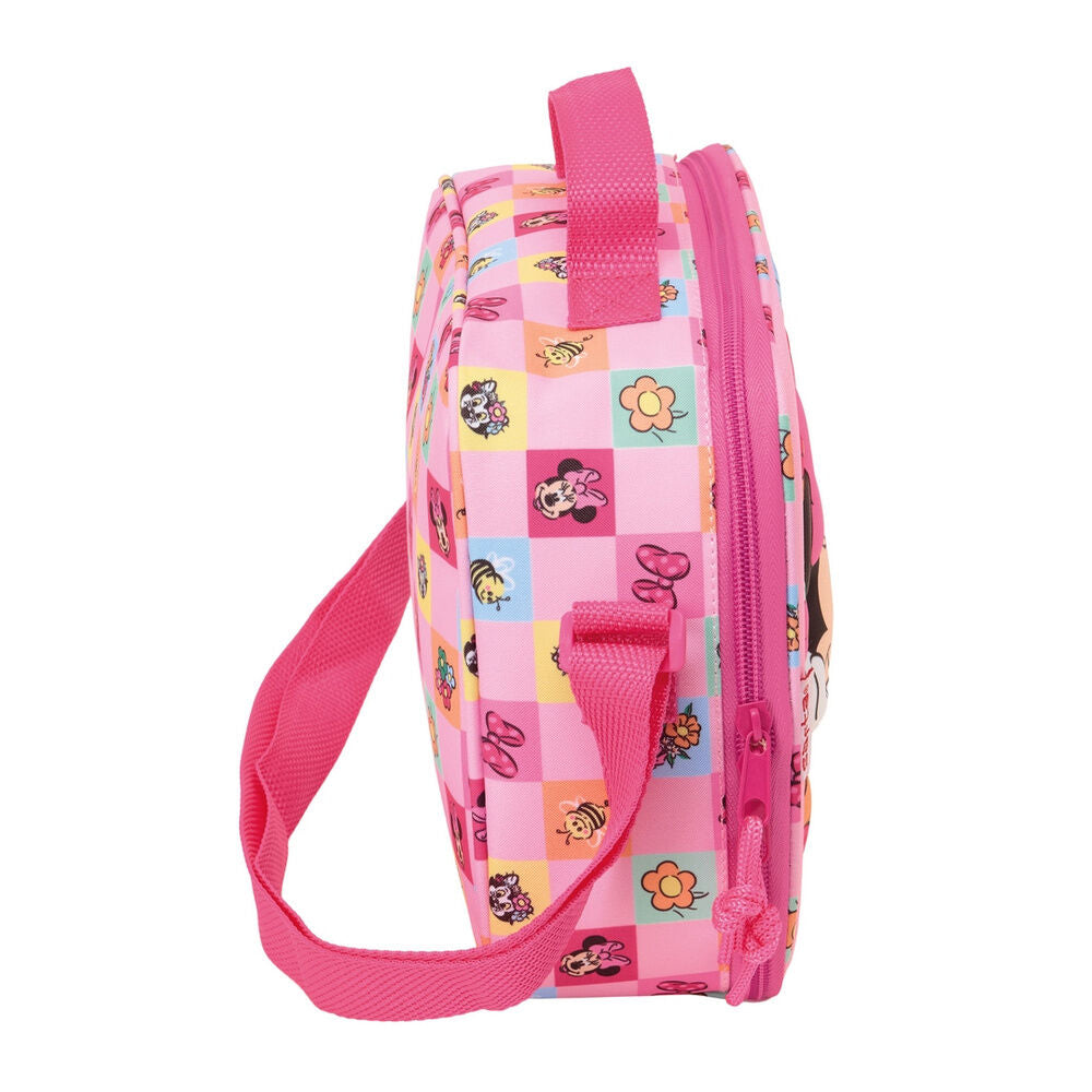 Bolsa portameriendas térmica rosa de Minnie Disney con diseño 3D - 3