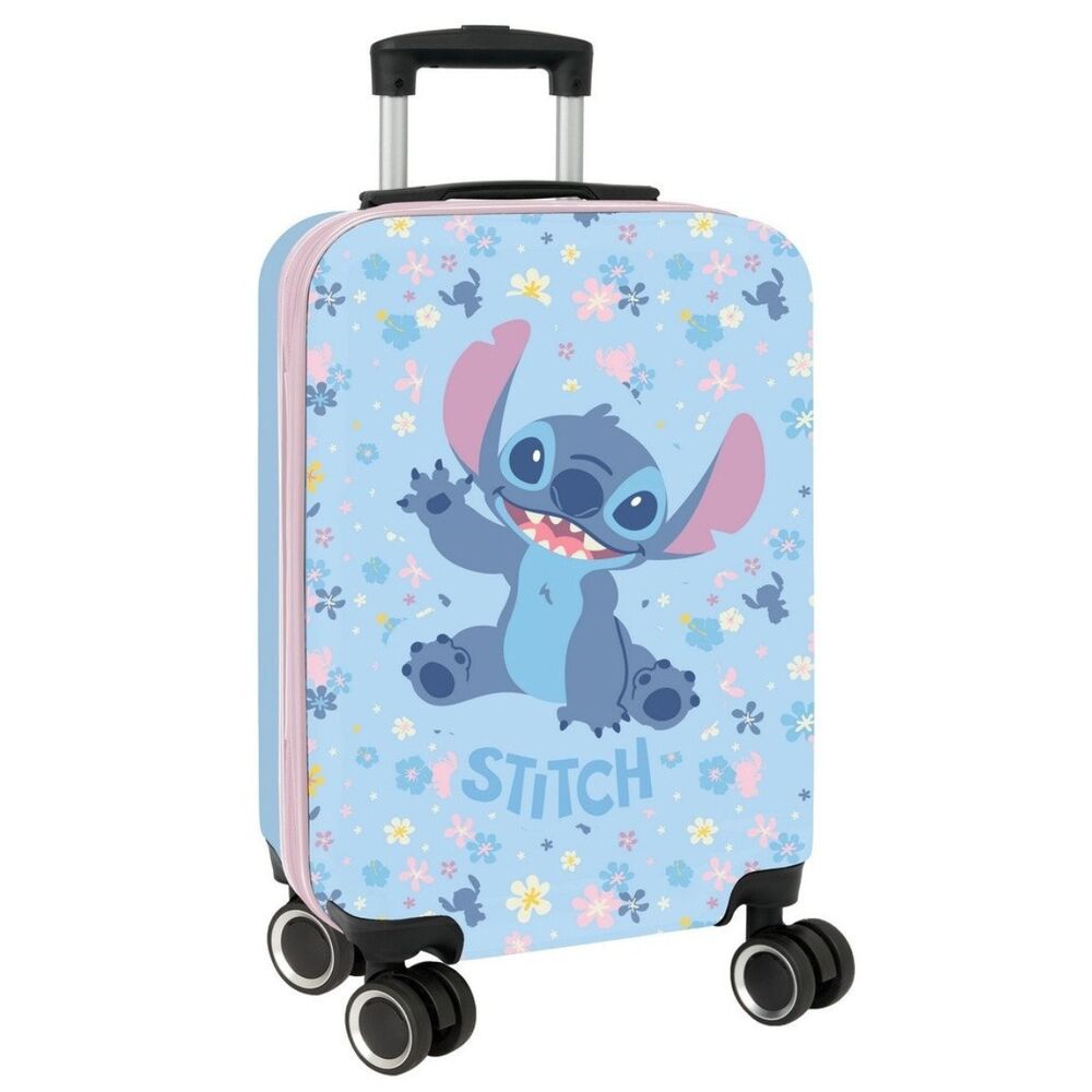 Maleta de cabina Stitch Disney azul con estampado floral