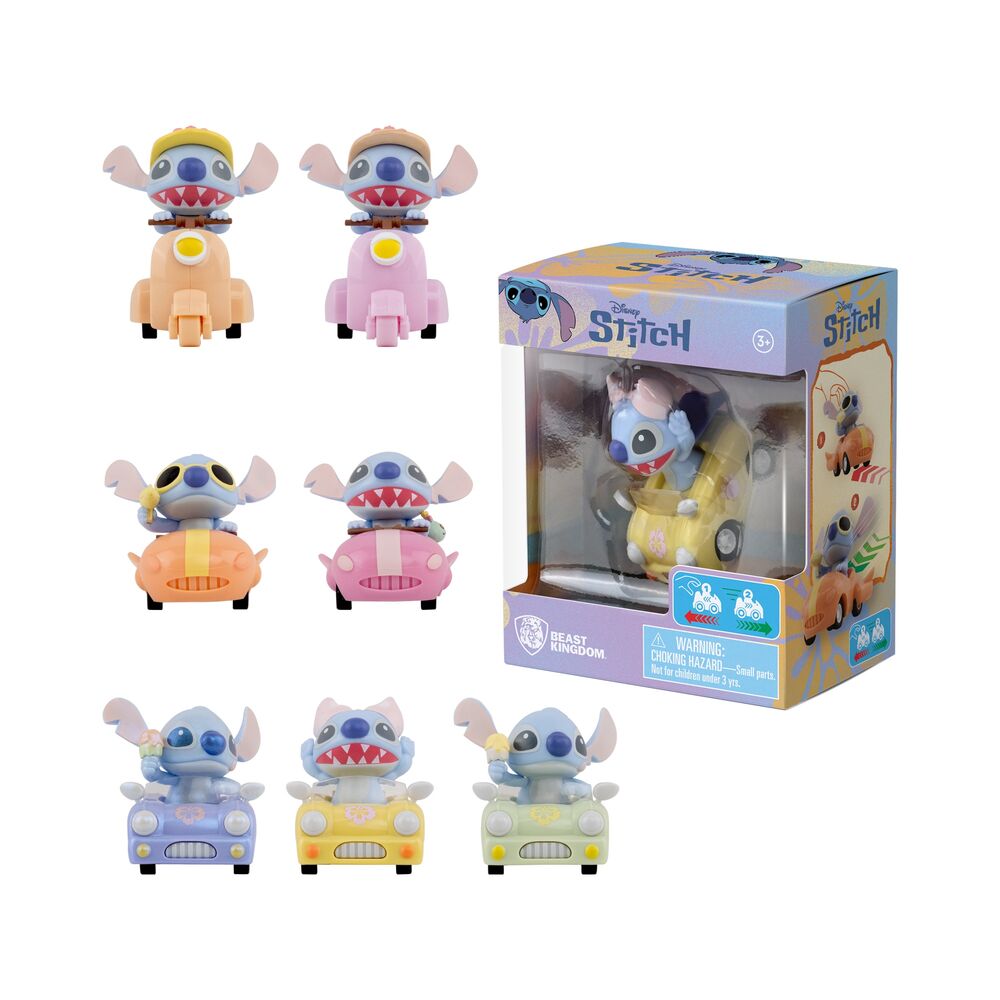 Figura Zoom Hero Stitch Disney en vehículo con caja con ventana