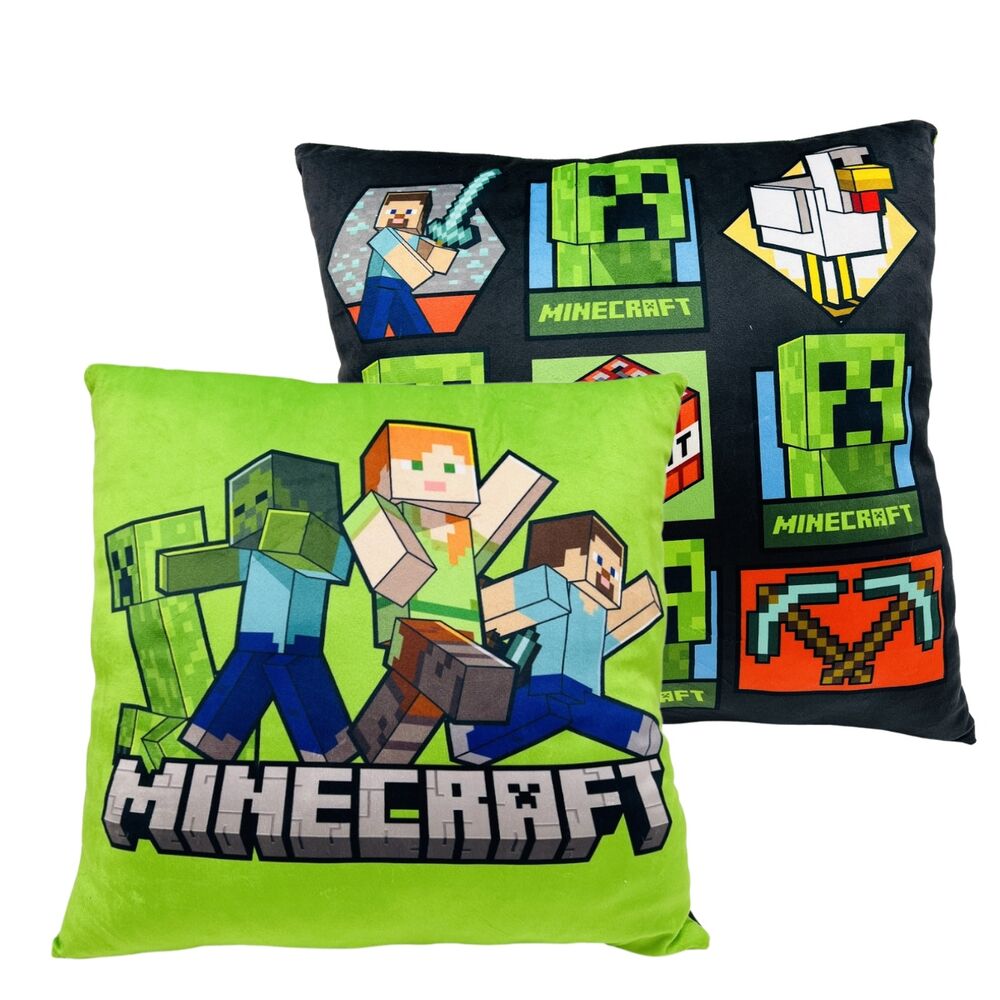 Cojín Minecraft de Velboa con personajes y Creeper