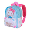 Mochila Candy Hello Kitty azul y rosa con bolsillo frontal