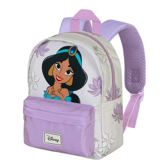 Mochila lila de Jasmine de Aladdin Disney con bolsillo frontal