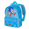 Mochila azul de Sonic the Hedgehog con bolsillo frontal