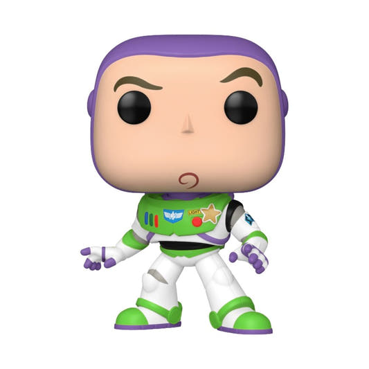 Figura Funko POP! de Buzz Lightyear con traje blanco, verde y morado