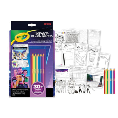 Set Crayola KPop Demon Hunters con álbum, lápices de colores y plantilla