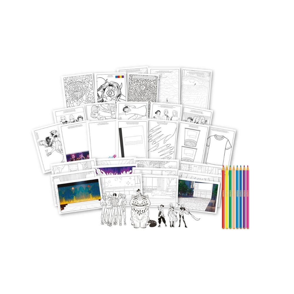 Set Crayola KPop Demon Hunters con álbum, lápices de colores y plantilla - 3