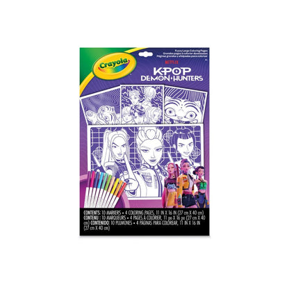 Set Crayola KPop Demon Hunters con cuatro páginas maxi velvet y diez rotuladores - 2