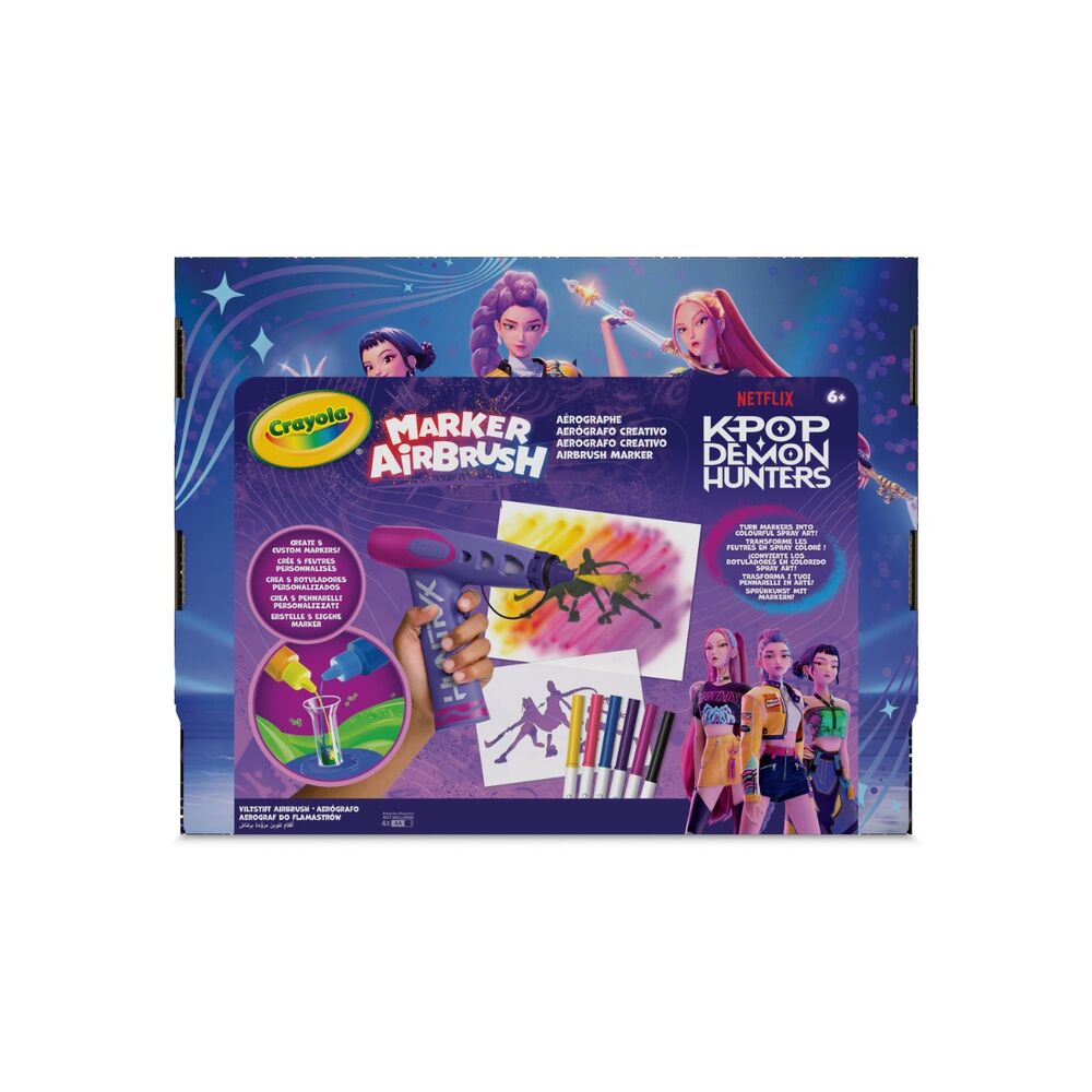 Set CRAYOLA KPop Demon Hunters con aerógrafo, plantillas y rotuladores - 2