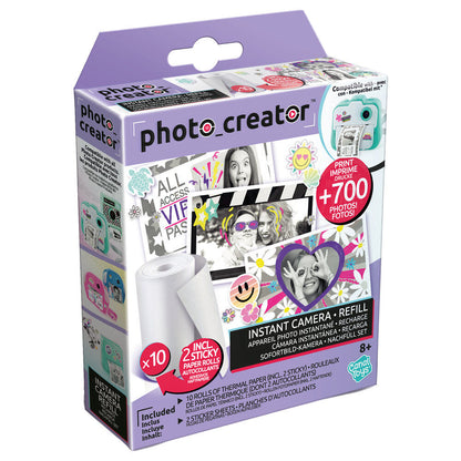 Recambio Photo Creator con 10 rollos de papel y pegatinas