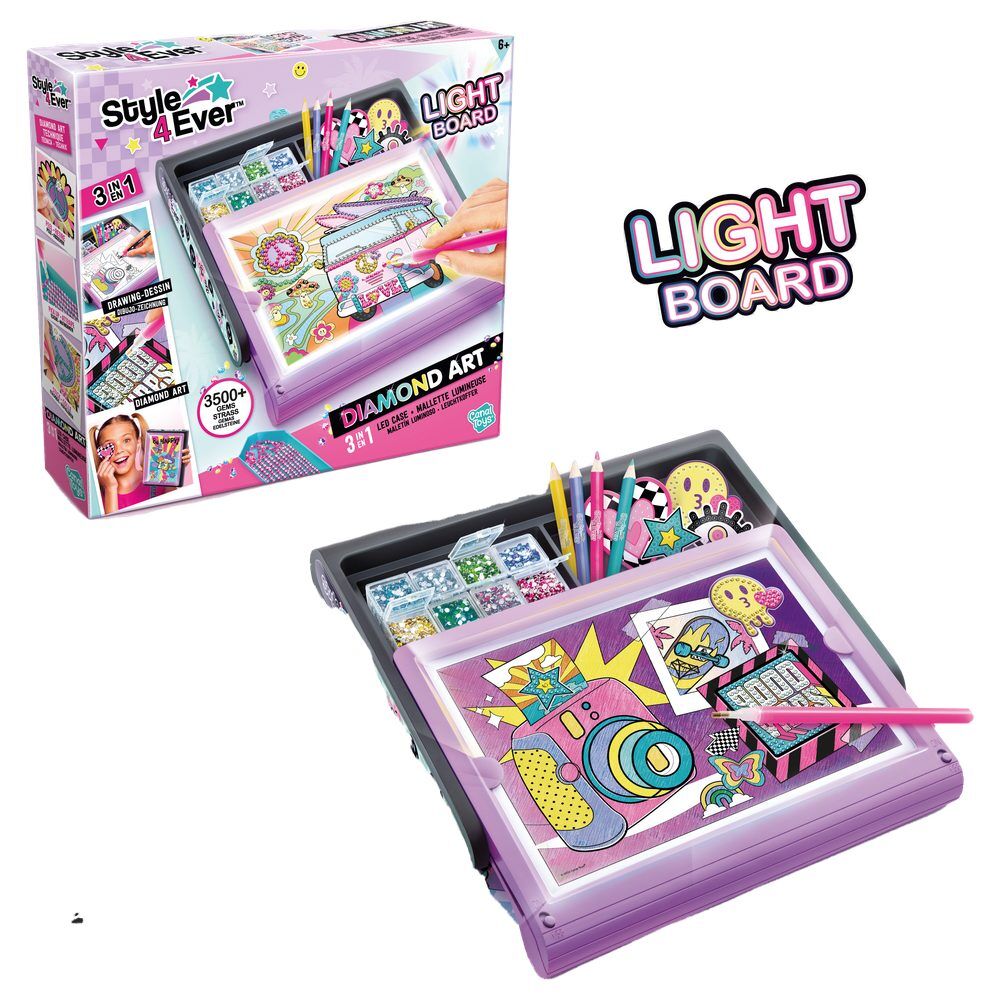 Maletín LED Style 4Ever de CANAL TOYS con gemas y materiales de manualidades