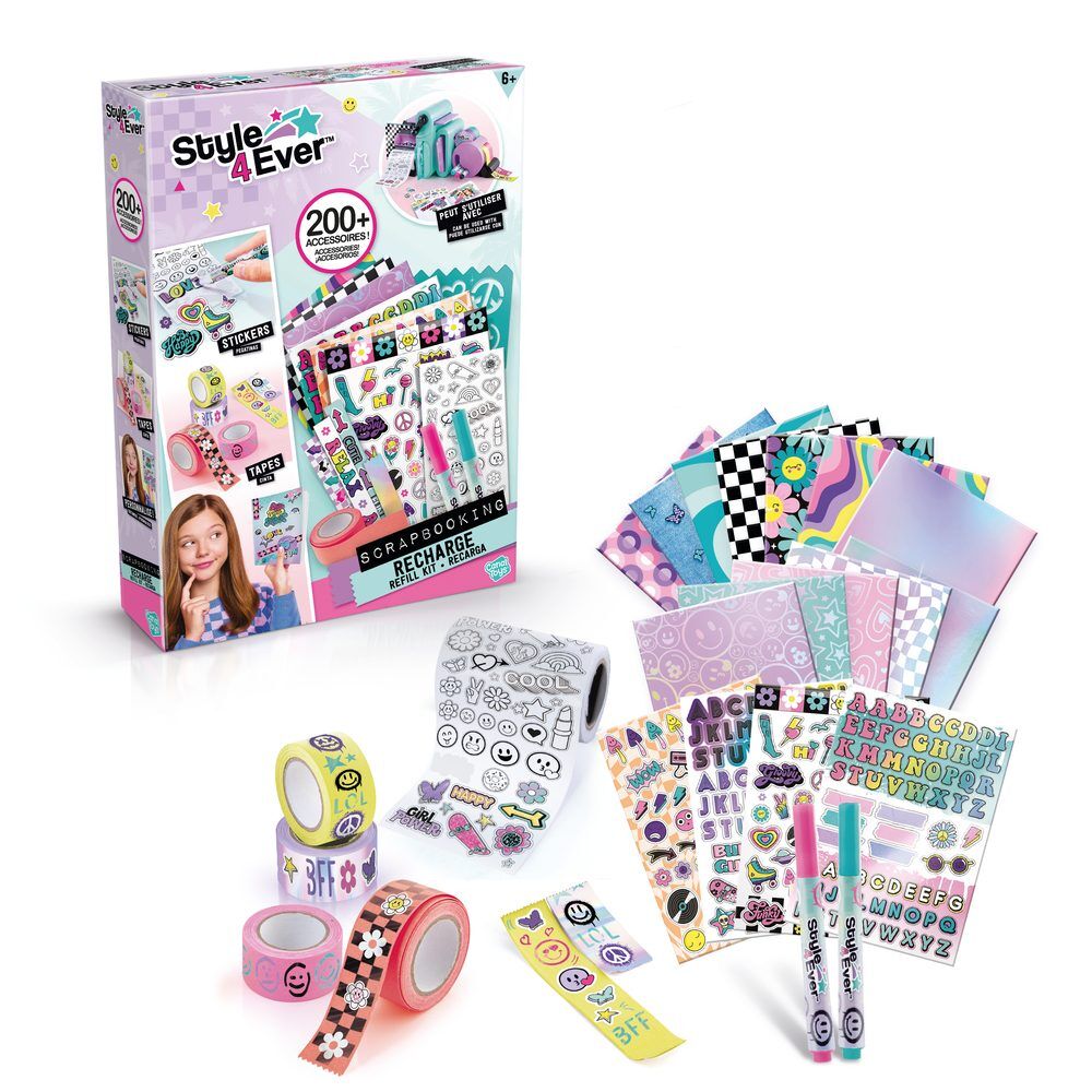 Recambio Style 4Ever con pegatinas, cintas, papeles estampados y rotuladores