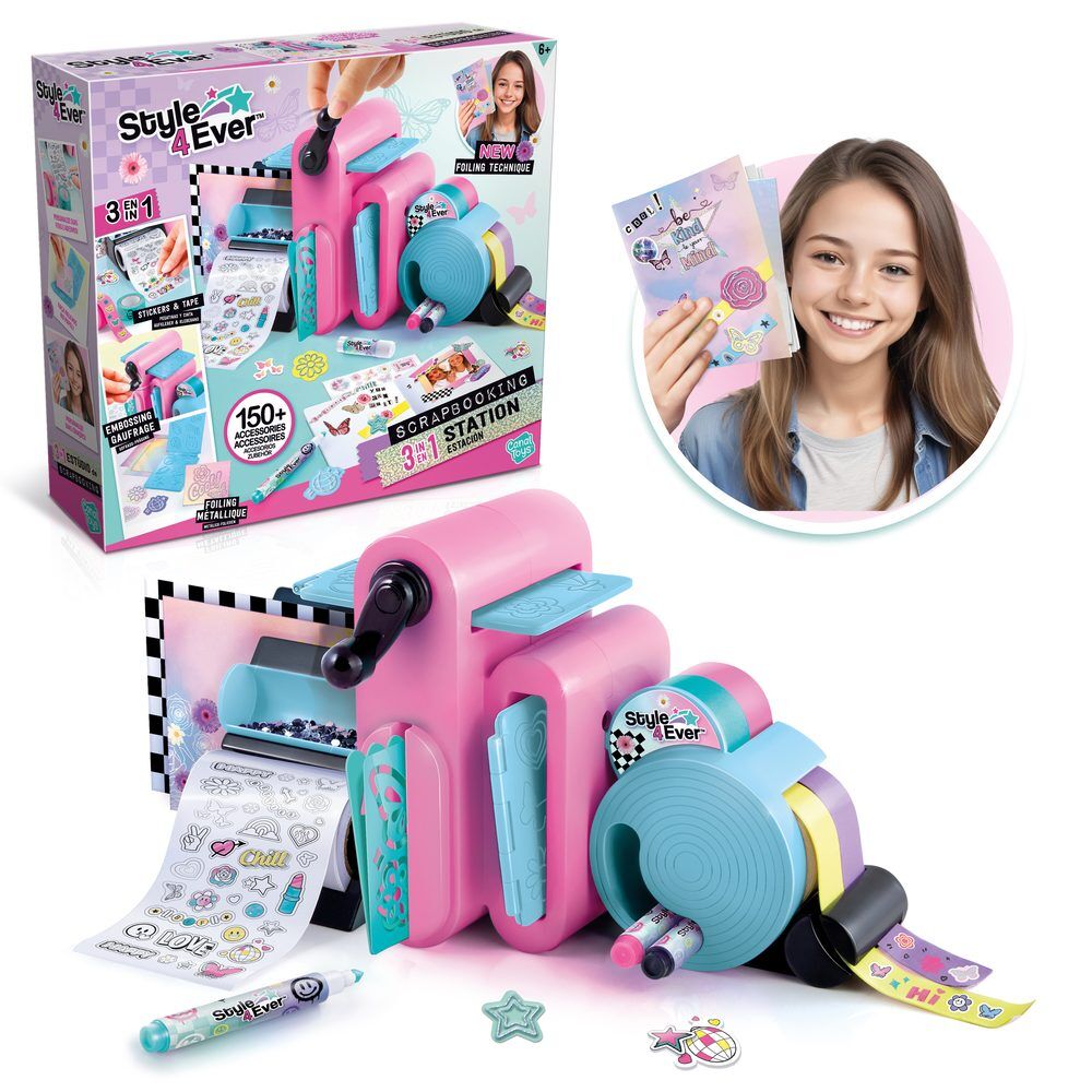 Estación de scrapbooking 3 en 1 Style 4 Ever de CANAL TOYS en rosa y turquesa