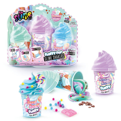 Set CANAL TOYS de tres botes de slime esponjoso DIY con decoraciones
