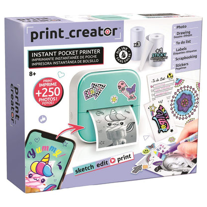 Impresora térmica de bolsillo Photo Creator turquesa con rollos y accesorios - 2