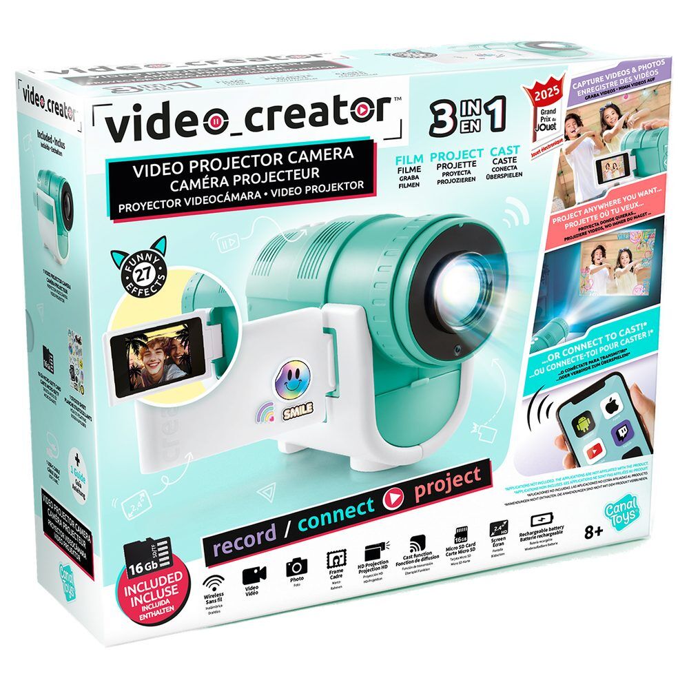 Cámara de vídeo y proyector infantil CANAL TOYS Photo Creator en turquesa y blanco - 2