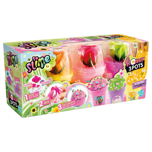 Set CANAL TOYS Slime Flower con tres macetas decoradas - 2