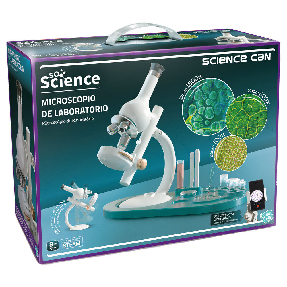 Microscopio de laboratorio CANAL TOYS So Science con soporte para móvil y accesorios - 2