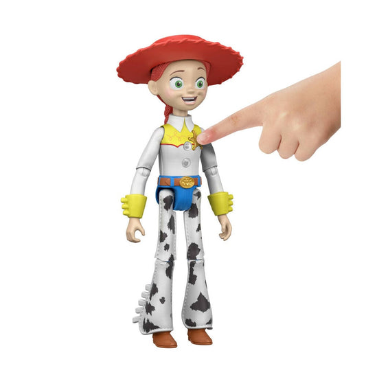 Figura parlante articulada de Jessie de Toy Story 5 con sombrero rojo y placa de sheriff - 3